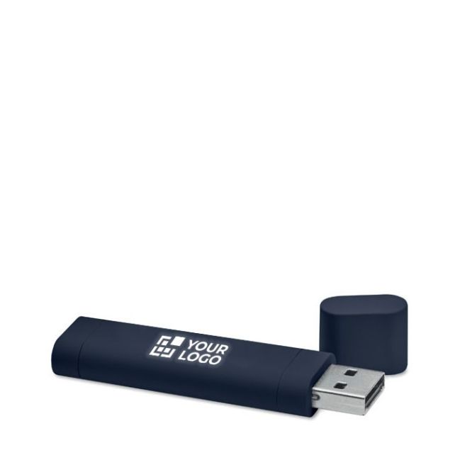 Pendrive promozionali con logo luminoso vista area di stampa