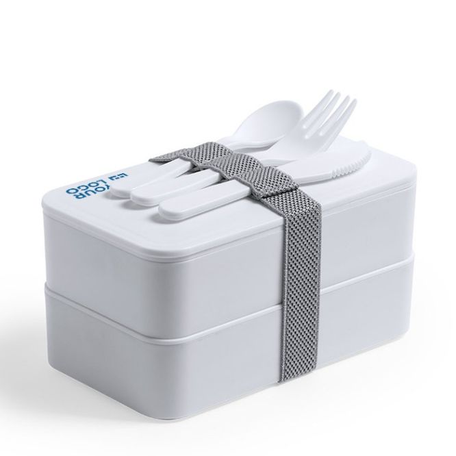 Contenitori take away personalizzati con posate vista area di stampa