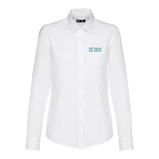 Camicie con logo in cotone oxford vista area di stampa