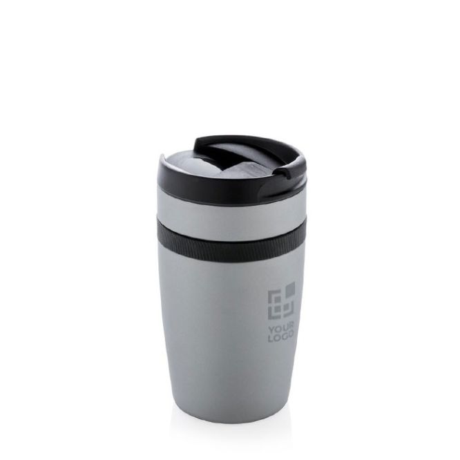 Bicchiere d'asporto termico con logo colore nero