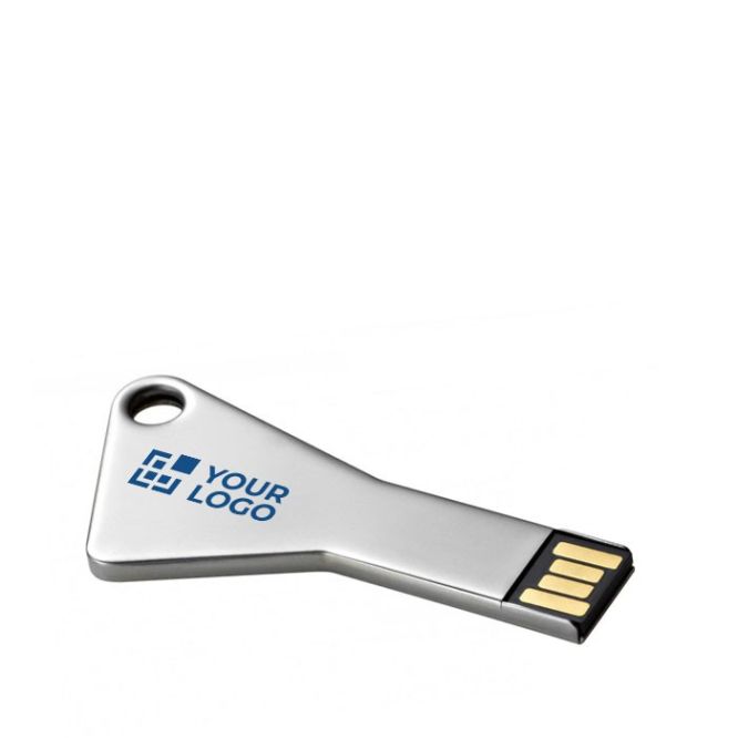 Chiave usb con testa triangolare vista area di stampa