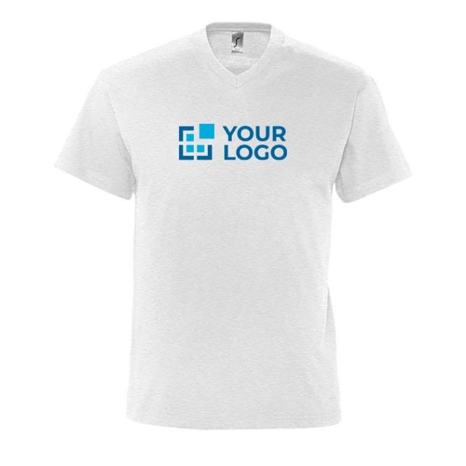 T shirt pubblicitarie con scollo a V vista area di stampa