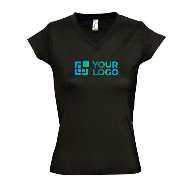 T shirt aziendali con scollo a V colore nero