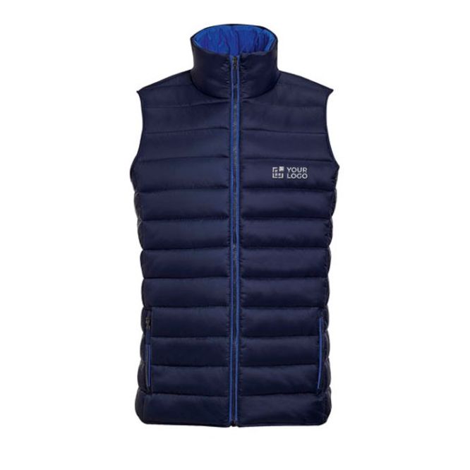 Gilet promozionali con logo vista area di stampa
