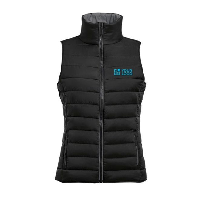 Gilet pubblicitari con logo da donna colore nero