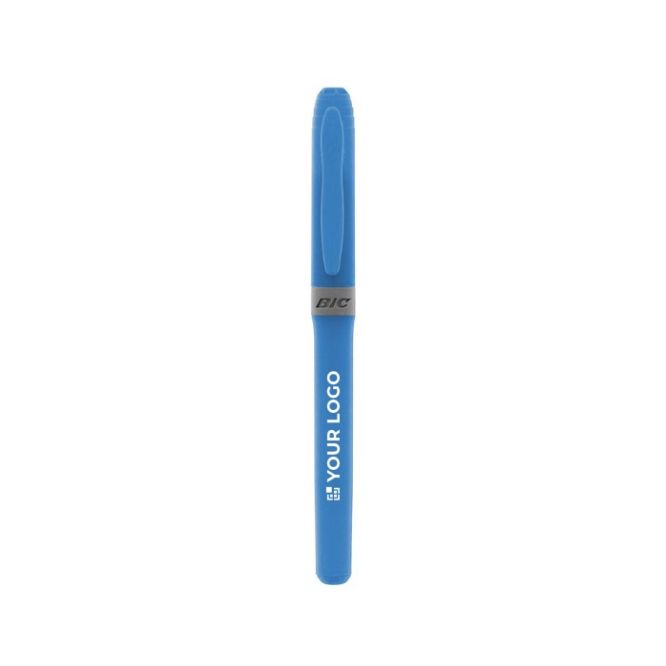 Evidenziatore promozionale a forma di penna color blu
