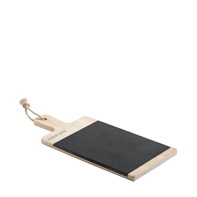 Tagliere rettangolare con placca in ardesia 