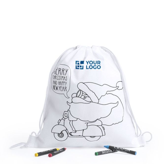 Zainetto per bambini con disegno da colorare color bianco seconda vista