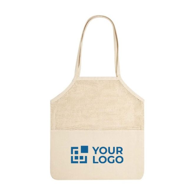 Shopper di cotone con logo da 220 g/m² vista area di stampa