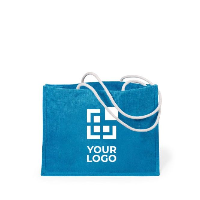 Colorate shopper juta personalizzate vista area di stampa