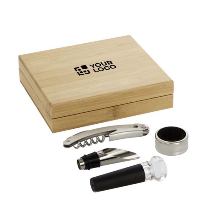 Kit di 4 accessori per il vino vista area di stampa