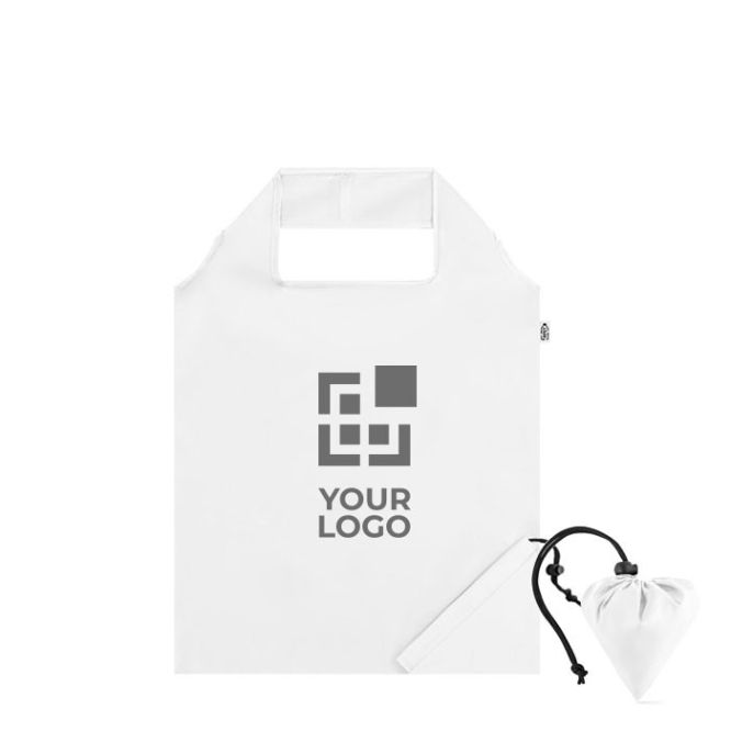 Borsa di plastica riciclata vista area di stampa