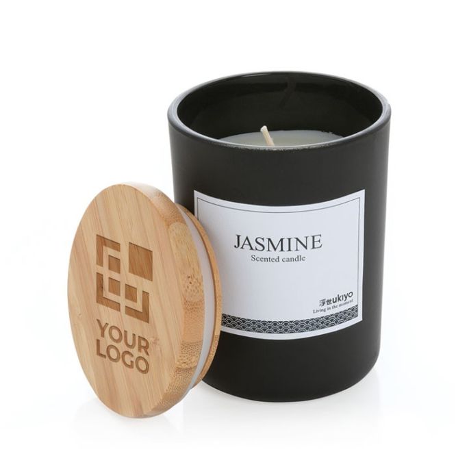 Candele profumate da personalizzare con tappo vista area di stampa