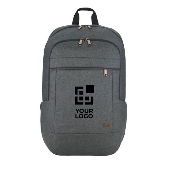 Zaino professionale in polycanvas color grigio scuro vista con logo