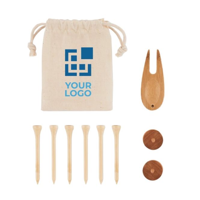 Accessori per il golf con logo color beige