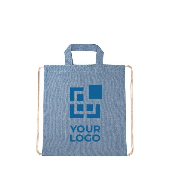 Zainetti con logo in stile borsa vintage vista area di stampa