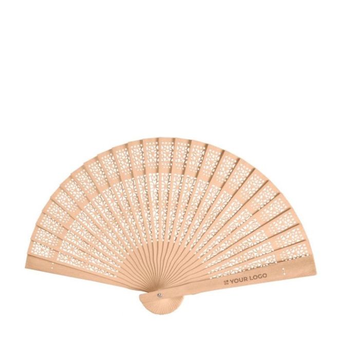 Ventaglio con motivo ornamentale color legno