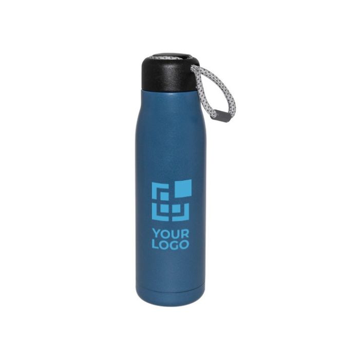Borraccia termica con tappo in silicone color blu