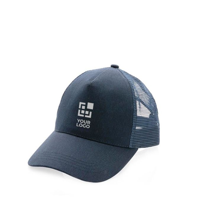Cappelli con visiera personalizzati vista area di stampa