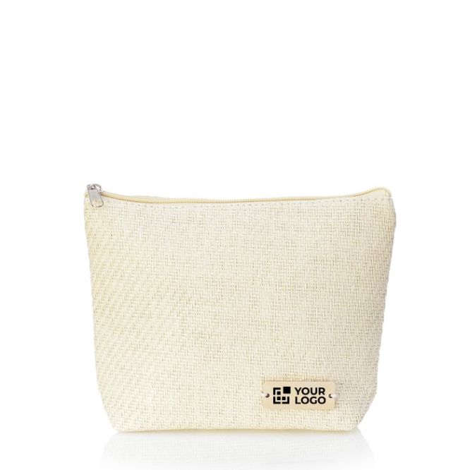 Pochette con logo in materiale sintetico vista area di stampa