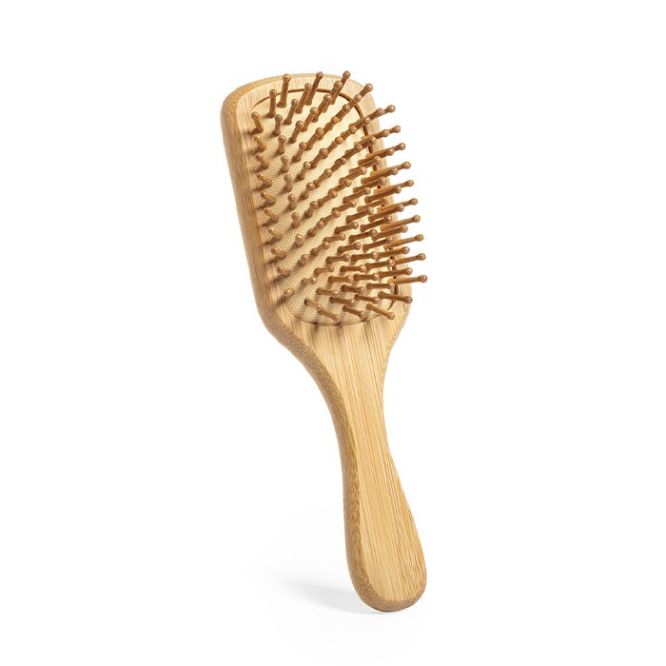 Spazzola per capelli in bambù vista area di stampa