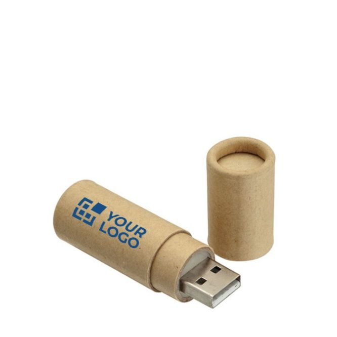 Pen drive cilindrica in cartone riciclato vista area di stampa