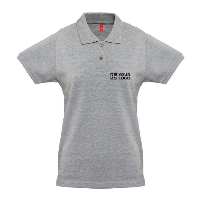 Polo in 100% cotone piqué da 240 g/m² vista area di stampa