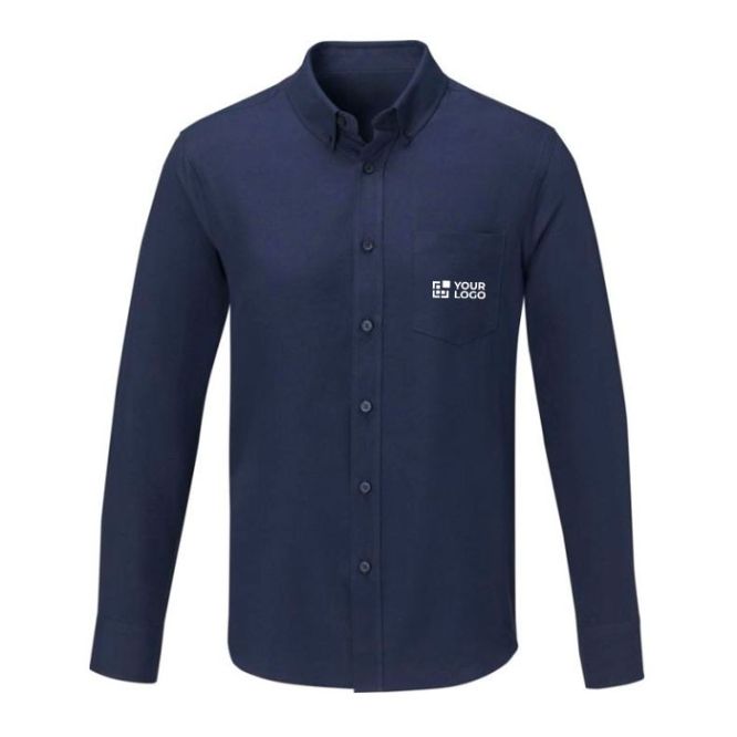 Camicia da uomo a maniche lunghe vista area di stampa