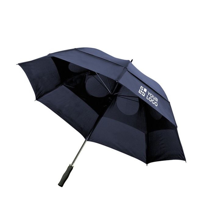 Ombrello anti tormenta con logo vista area di stampa