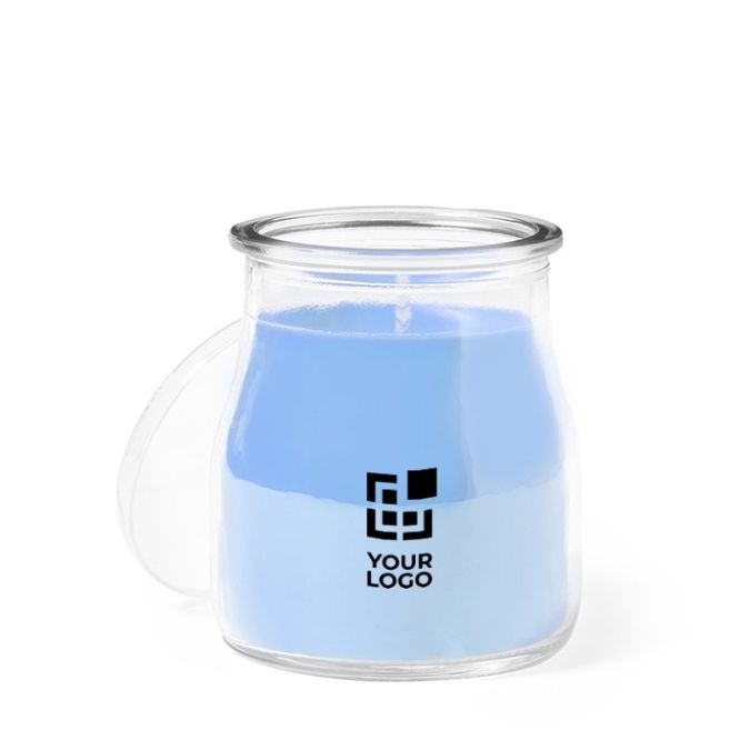 Candele in vetro personalizzate con aroma vista area di stampa