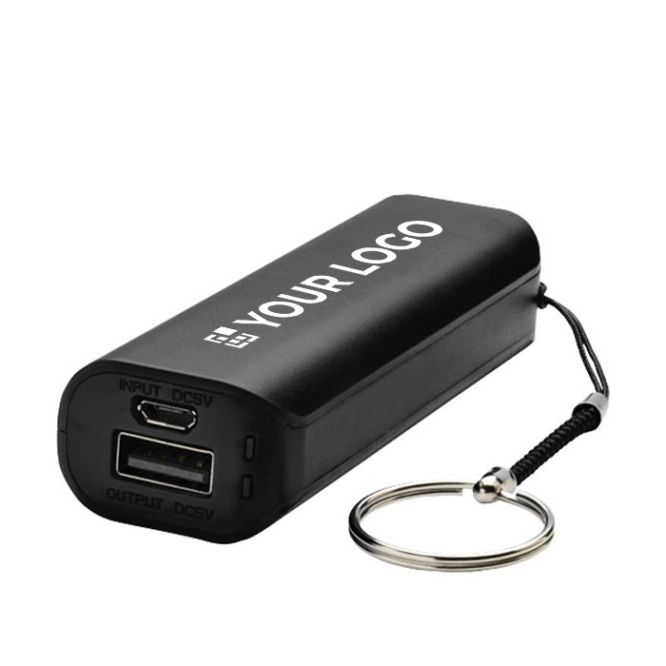 Powerbank da 1.200 mAh con anello portachiavi vista area di stampa