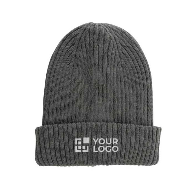 Cappello invernale a maglia doppia vista area di stampa