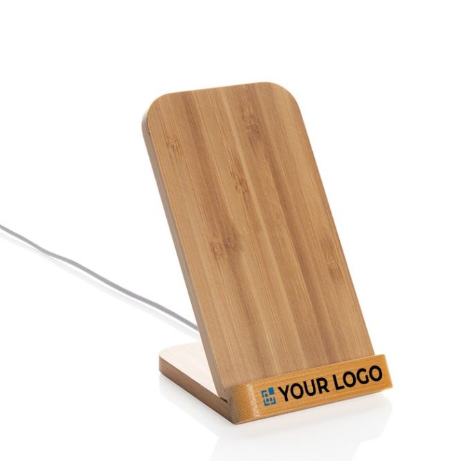 Supporto in bambù con caricatore wireless