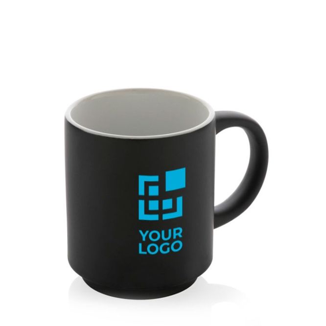 Tazza in ceramica personalizzata per l'ufficio vista area di stampa