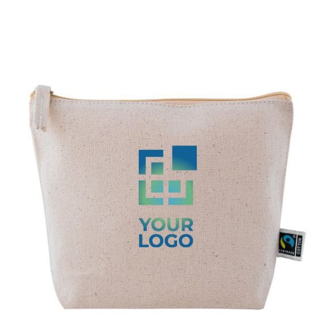 Pochette in tessuto del commercio equo e solidale vista area di stampa