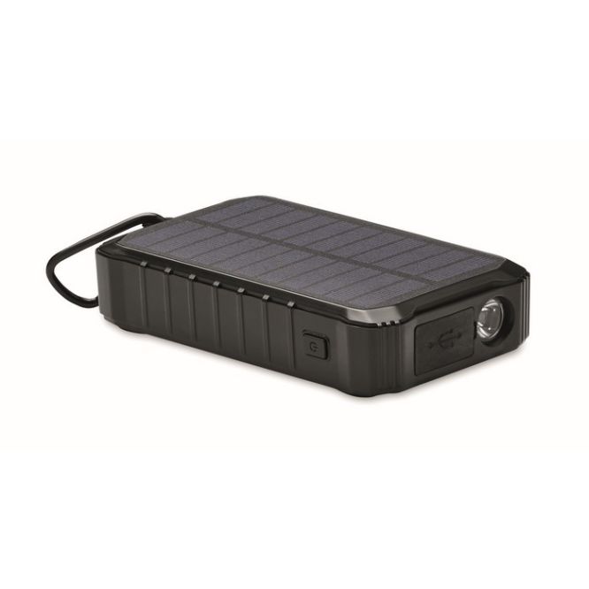 Powerbank solare da 8000 mAh con dinamo color nero ottava vista