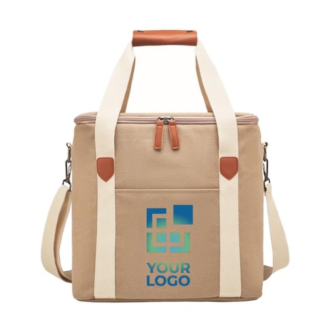 Grande borsa termica in tela lavata da 450 gr/m² vista area di stampa