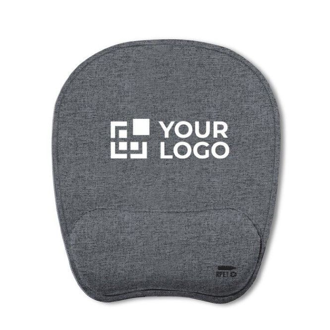 Mouse pad con poggia polsi imbottito vista area di stampa