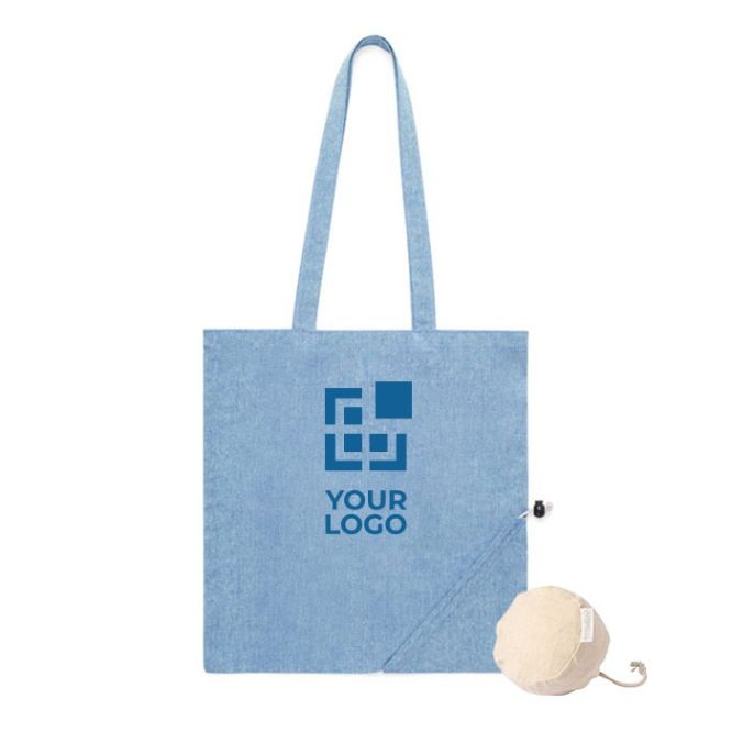 Borsa pieghevole in cotone riciclato da 120 g/m² vista area di stampa