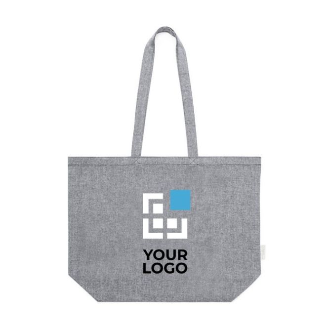 Shopper in cotone riciclato da 140 g/m² vista area di stampa
