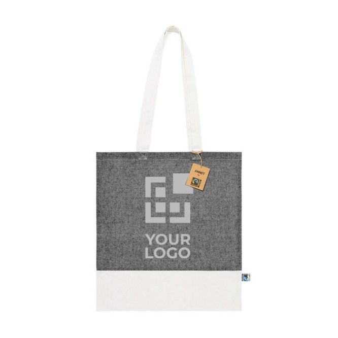 Borsa in cotone da 140g/m² del commercio solidale vista area di stampa