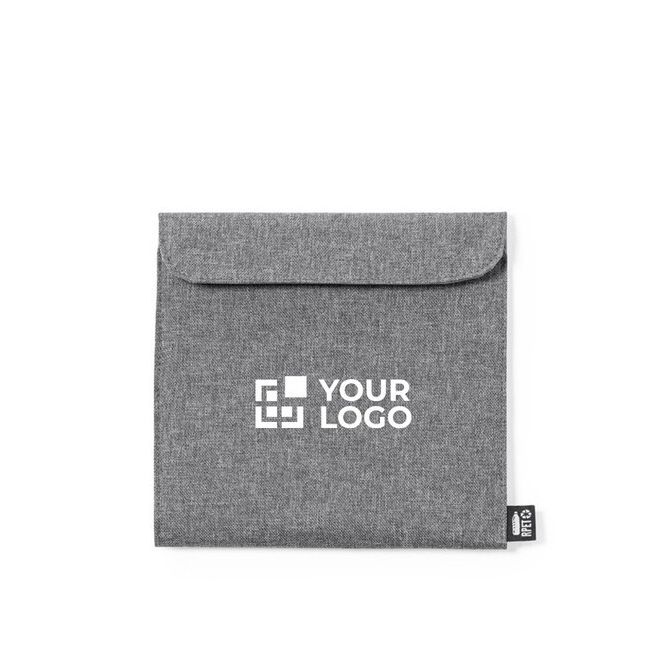 Sacchettino termico con chiusura a velcro color grigio con logo