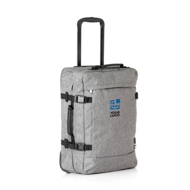Valigia trolley in RPET con chiusura di sicurezza TSA vista area di stampa