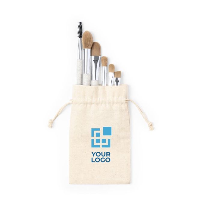 Sacchetto personalizzato con 6 pennelli da trucco