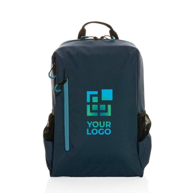 Zaino per pc con attacco USB e tasche RFID vista area di stampa