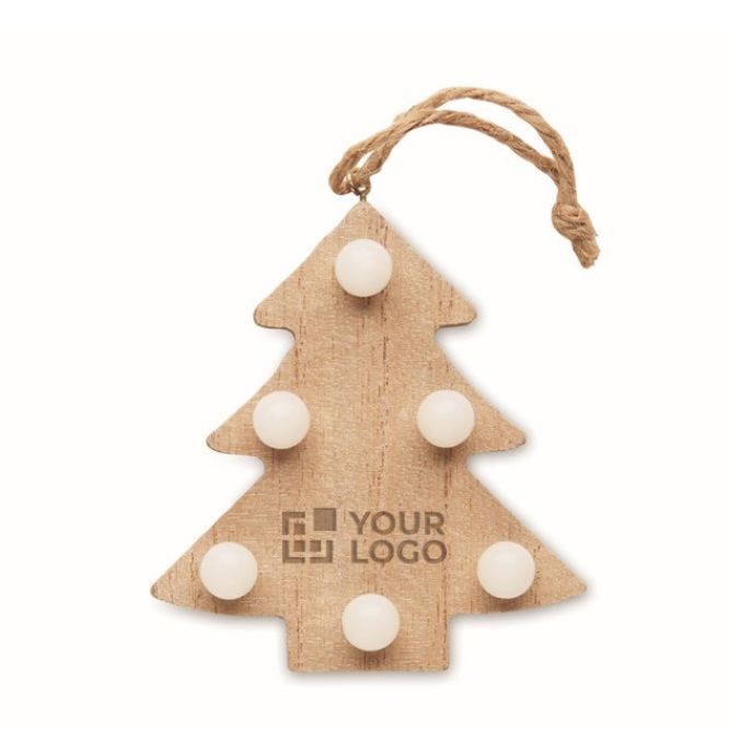 Decorazione in legno a forma di albero di Natale con luci a LED