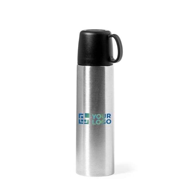 Thermos in acciaio inox da 500 ml con tazza da 130 ml vista area di stampa