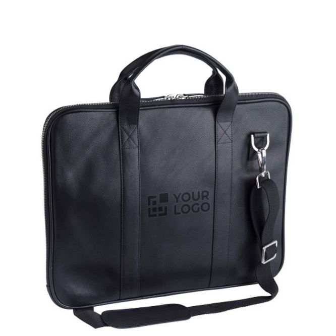 Borsa porta computer da 15 pollici in pelle con manici corti