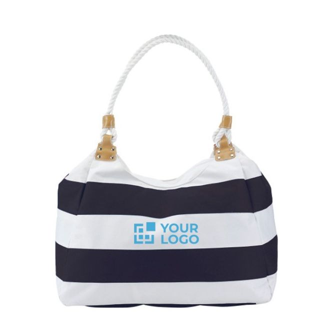 Borsa da mare a righe in PVC 600D con manici lunghi in corda