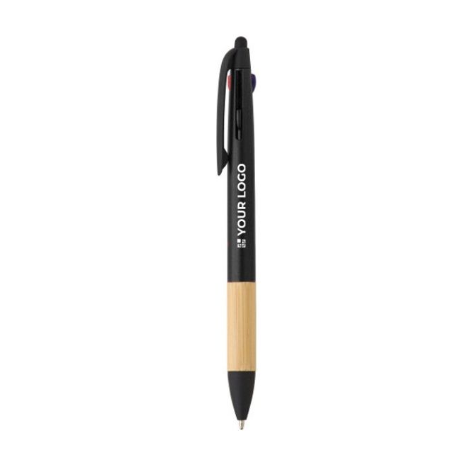 Penna touch con impugnatura in bambù e 3 inchiostri